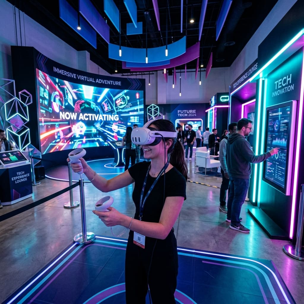 Interactive VR and touch activation lounge at high-tech event