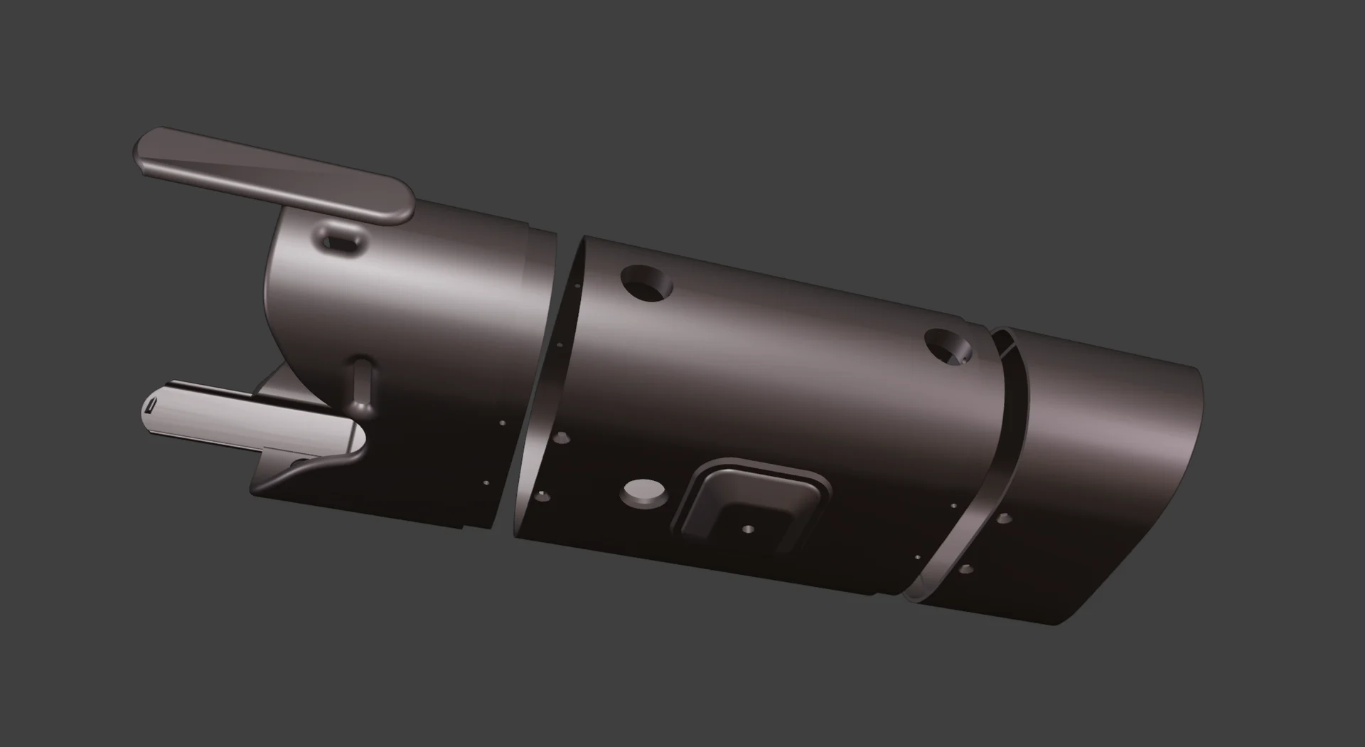 Exploded 3D model of the Aseer Quartet telescope enclosure parts